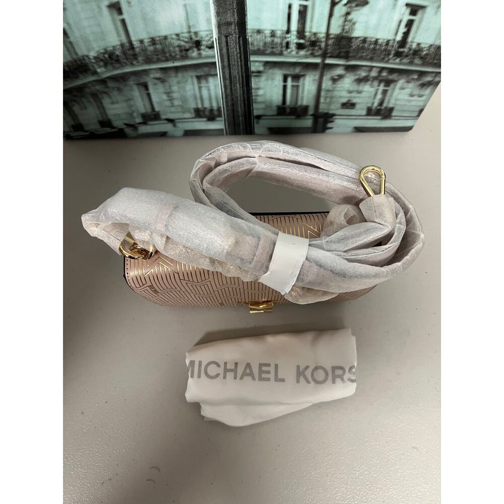 Michael Kors 30H8MOXL7M Mott Large Metallic Deco Leather Crossbody Bag - Picture 7 of 8